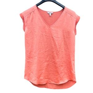 Express Women's Coral Short Sleeved Polyester Blouse Size Medium